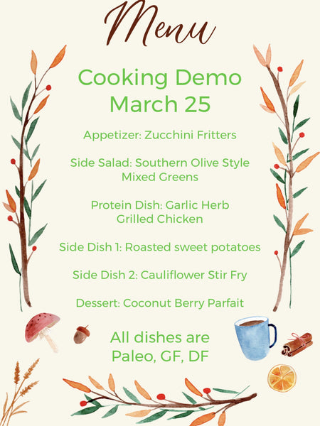 March 25 Cooking Demo